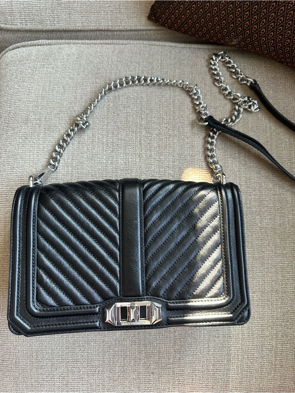 Rebecca Minkoff Black Quilted Chain-Handle Shoulder Bag